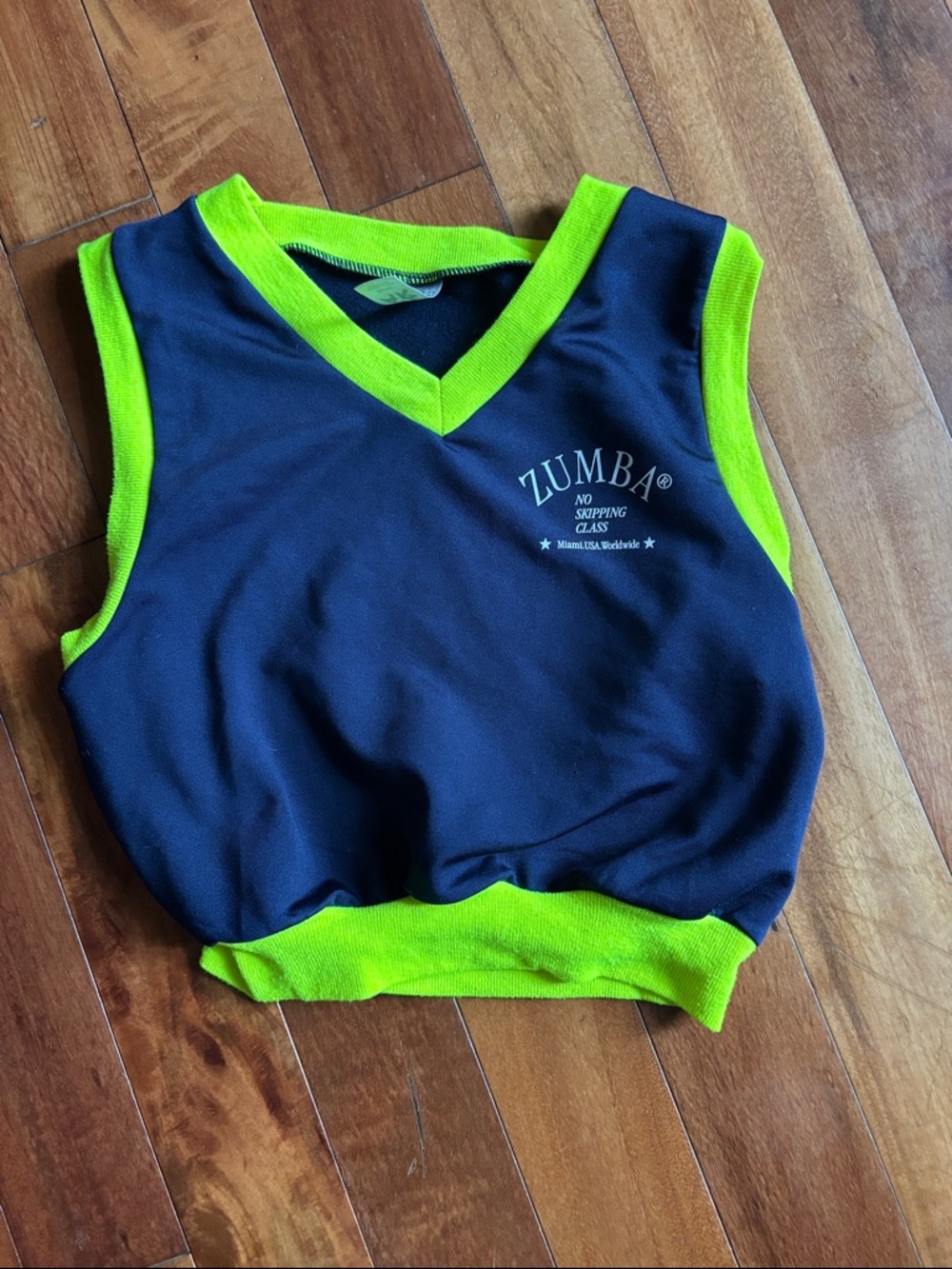 Zumba Fitness Navy Tank Top with Neon neon Trim